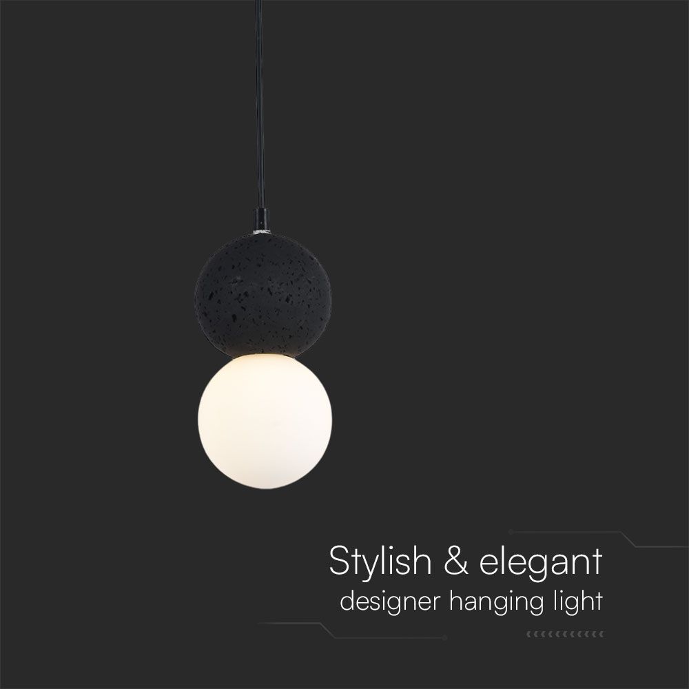 LED Designer Hanging Lampholder Black + White Body G9
