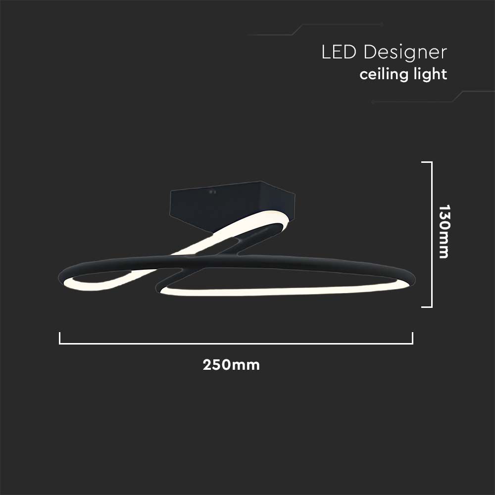 20W LED Designer Light Round Black 4000K