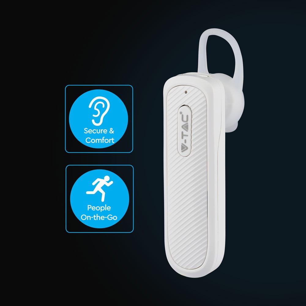 Auricolare Bluetooth 70mAh Bianco img 1