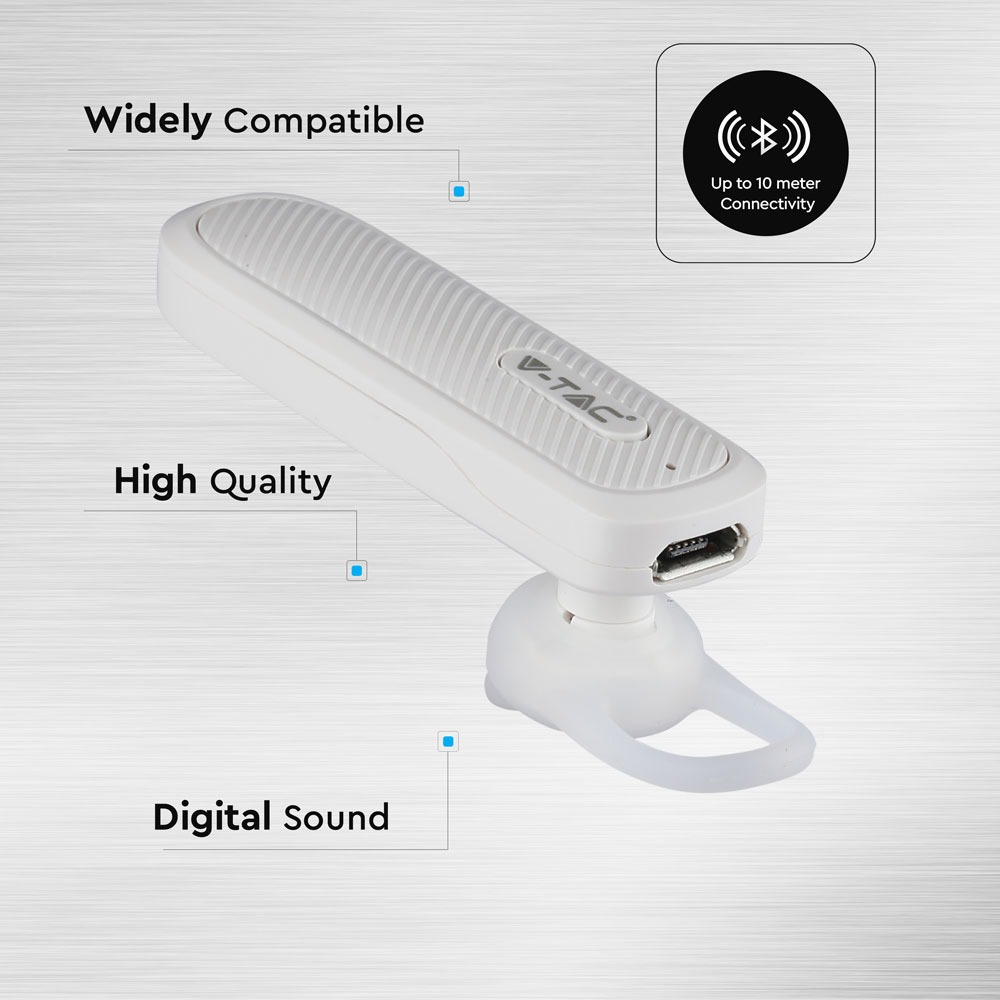 Auricolare Bluetooth 70mAh Bianco img 2