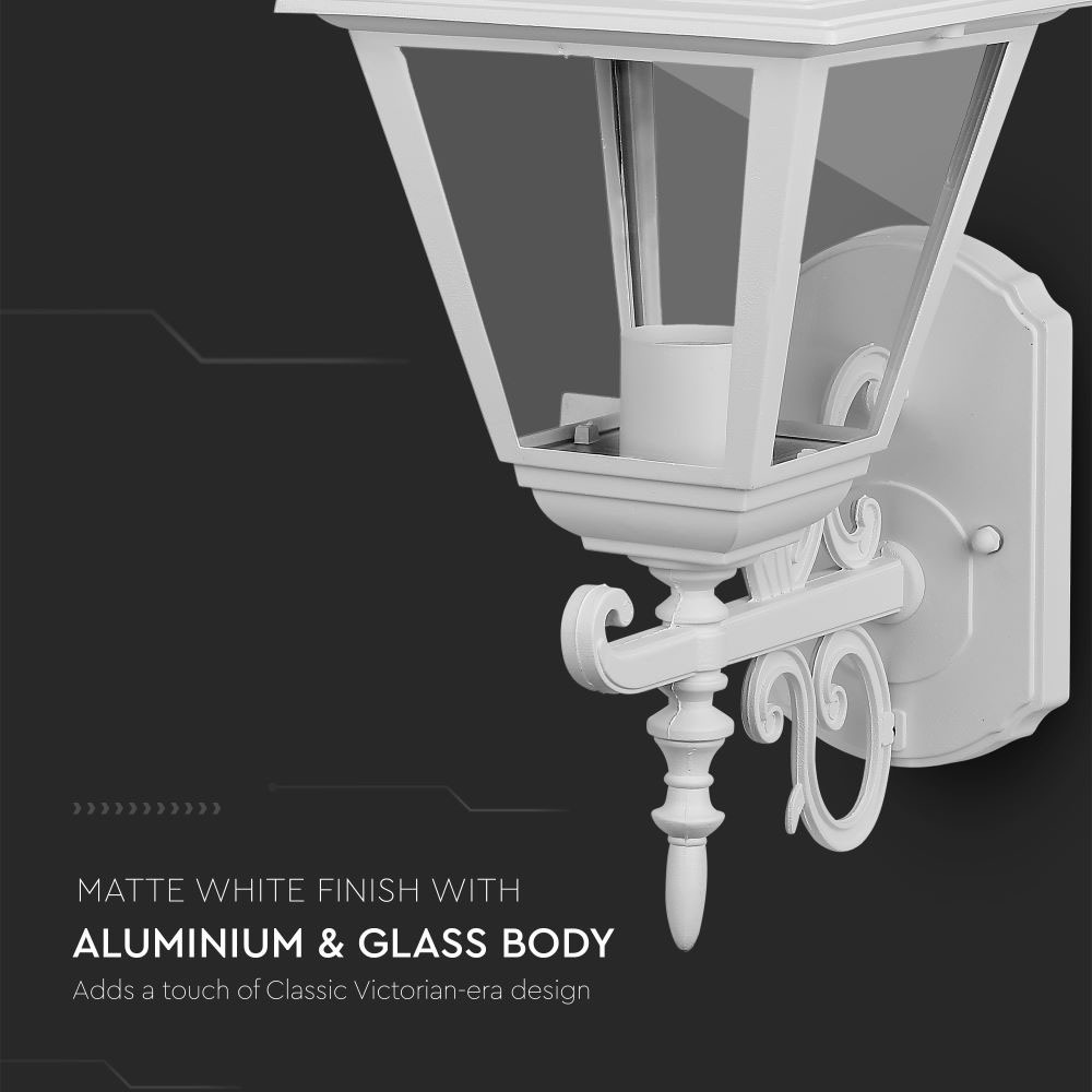 Lampada Giardino da parete E27 Matt Bianco Grande img 1