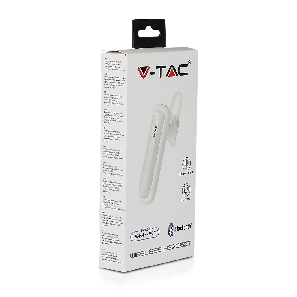 Auricolare Bluetooth 70mAh Bianco