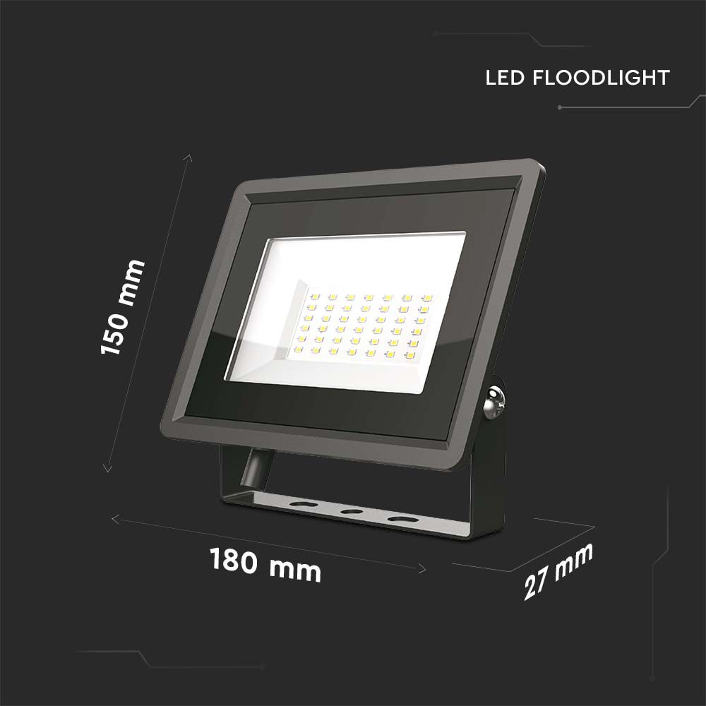 50W LED Faro SMD Black Body 3000K