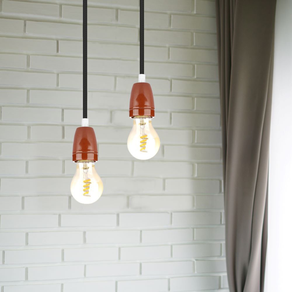 Portalamapda in Porcellana Marrone img 2