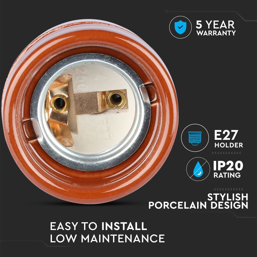 Portalamapda in Porcellana Marrone