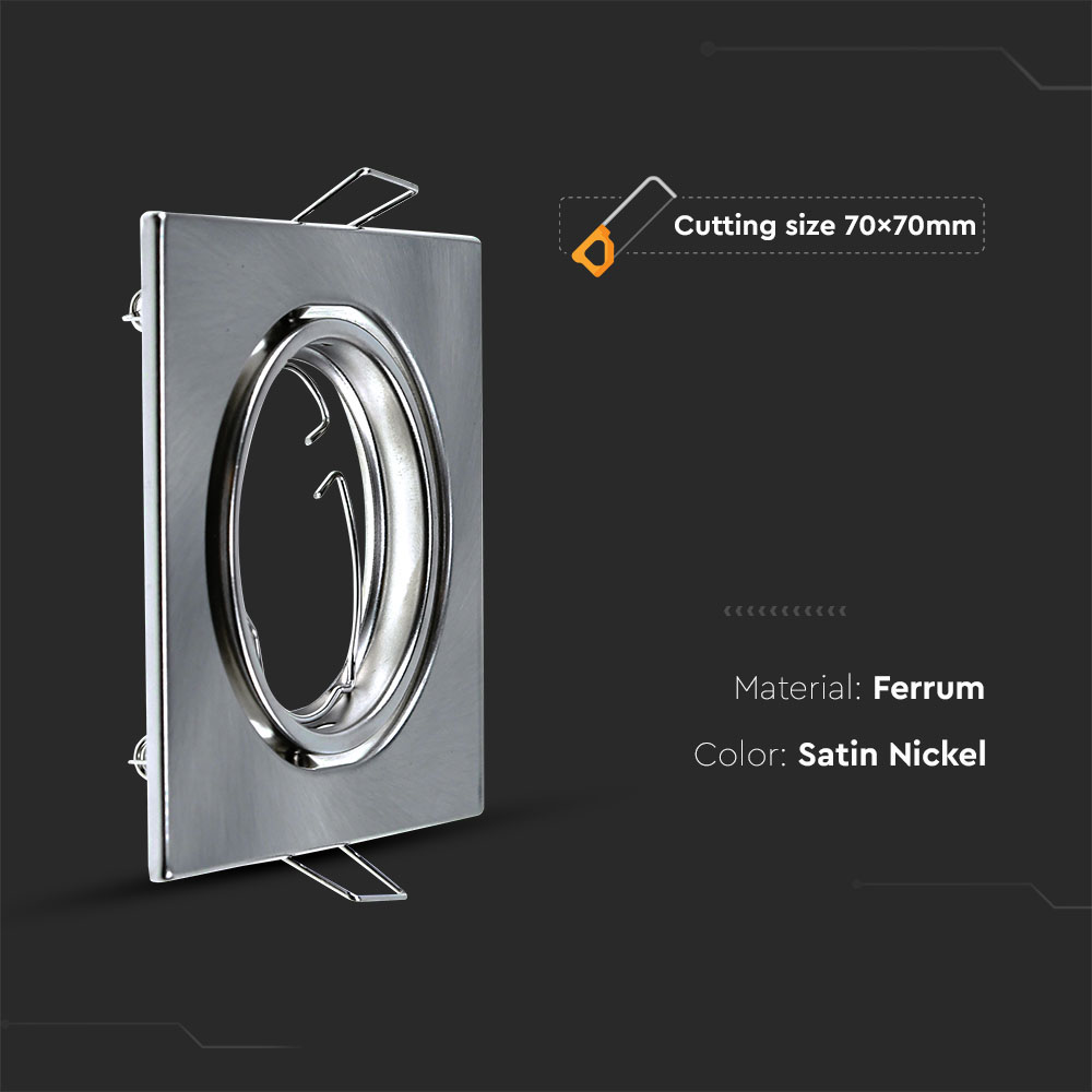 GU10 Portafaretto Quadrato Satin Nickel 2pcs/box