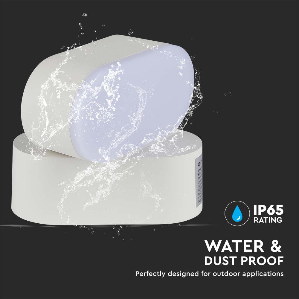 6W LED Wall Light White Body IP65 Movable 3000K img 1