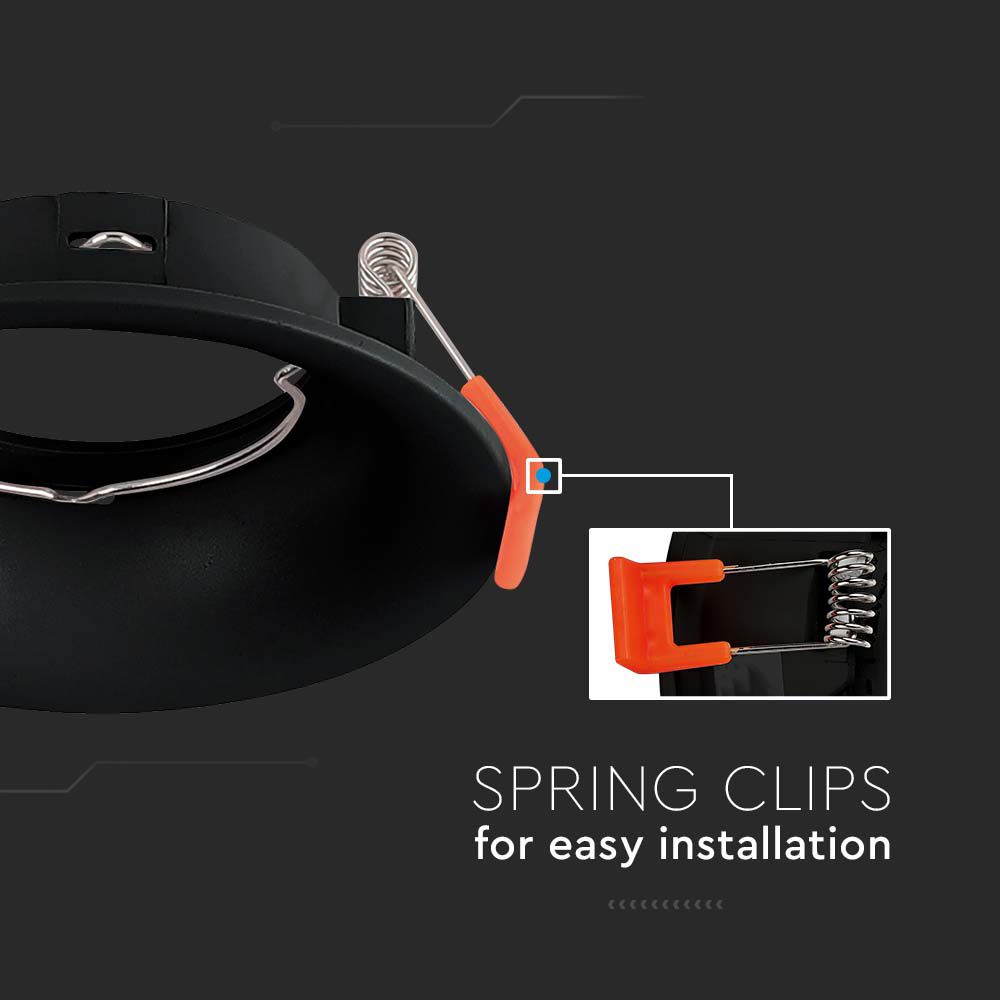 GU10 Fitting Round Black img 1