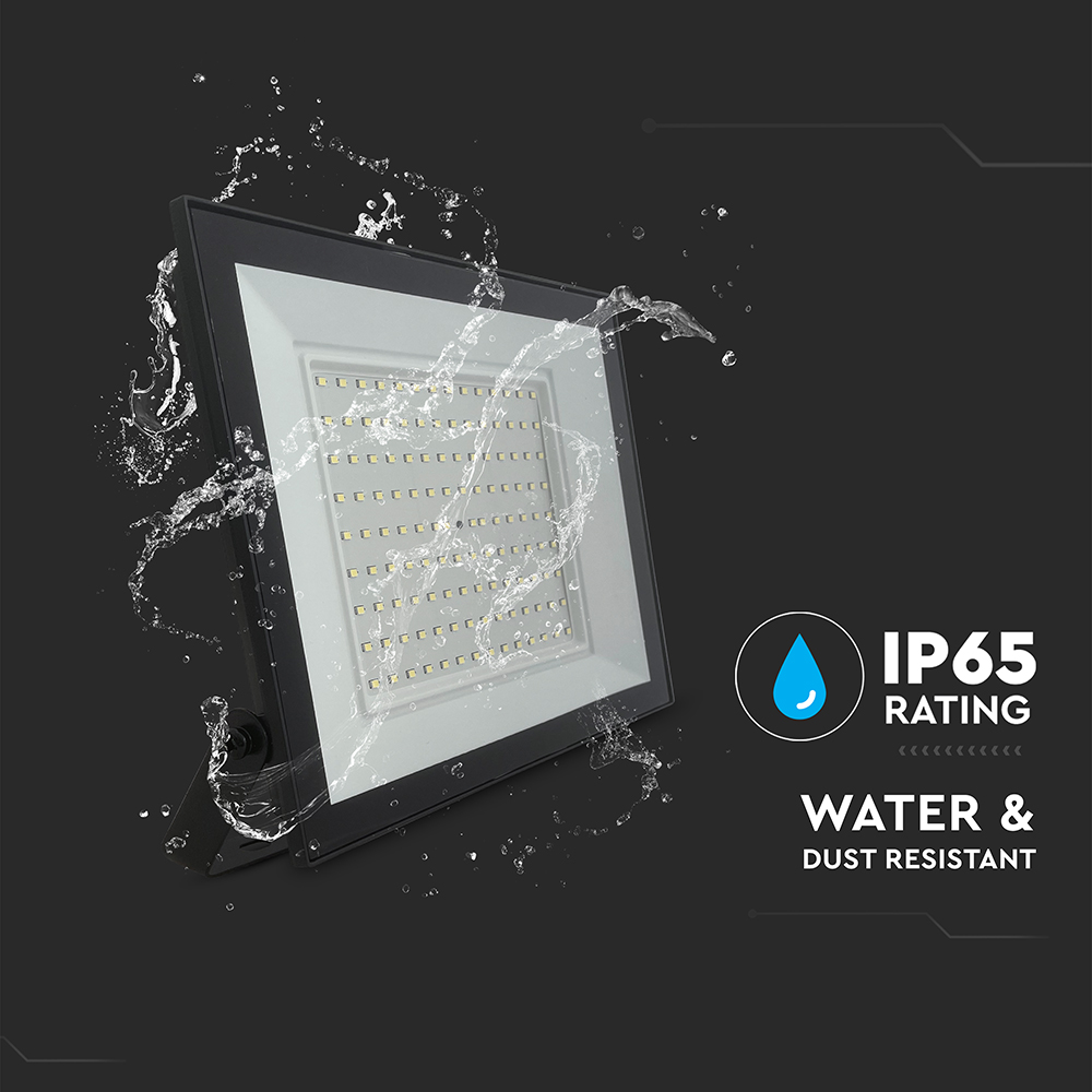 100W LED Floodlight 6500K Black Body img 1