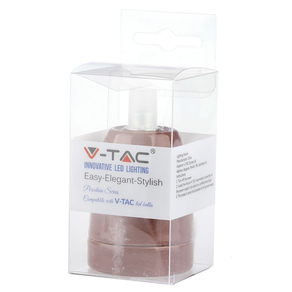 Portalamapda in Porcellana Marrone