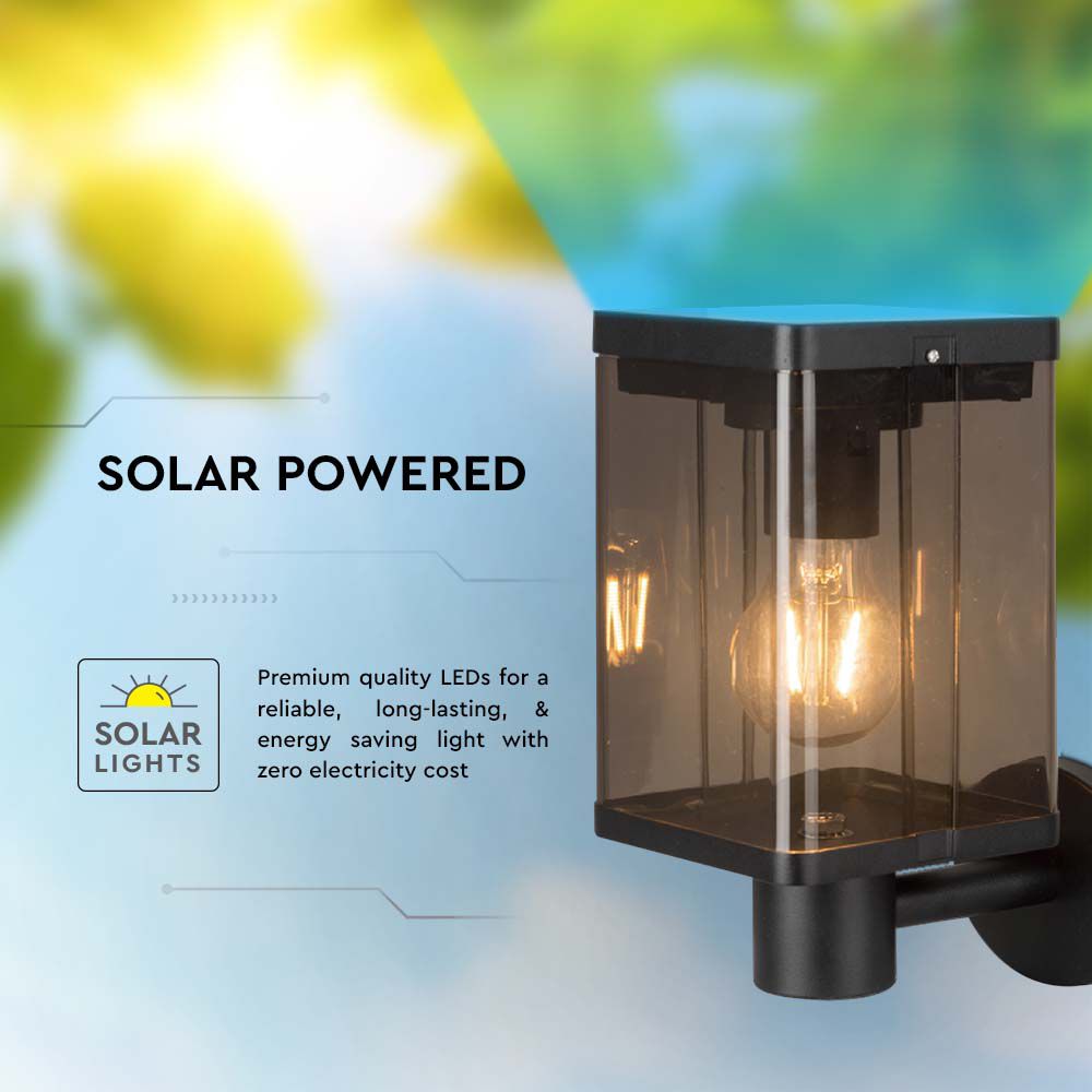 Lampada Solare LED da Giardino 2.5W con Sensore di Movimento a Microonde Montaggio a Muro Colore Nero  img 5