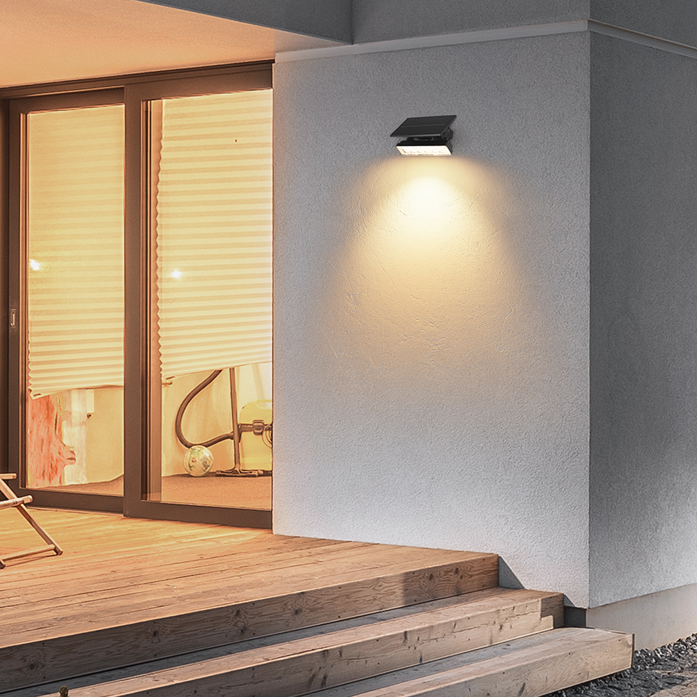 0.9W LED Mini Wall Mount & Solar Spike Black Body 2in1 3000K IP65 img 1