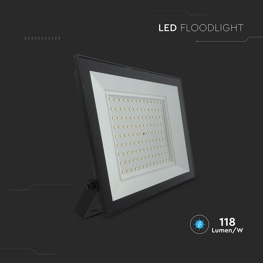 100W LED Floodlight 6500K Black Body img 3