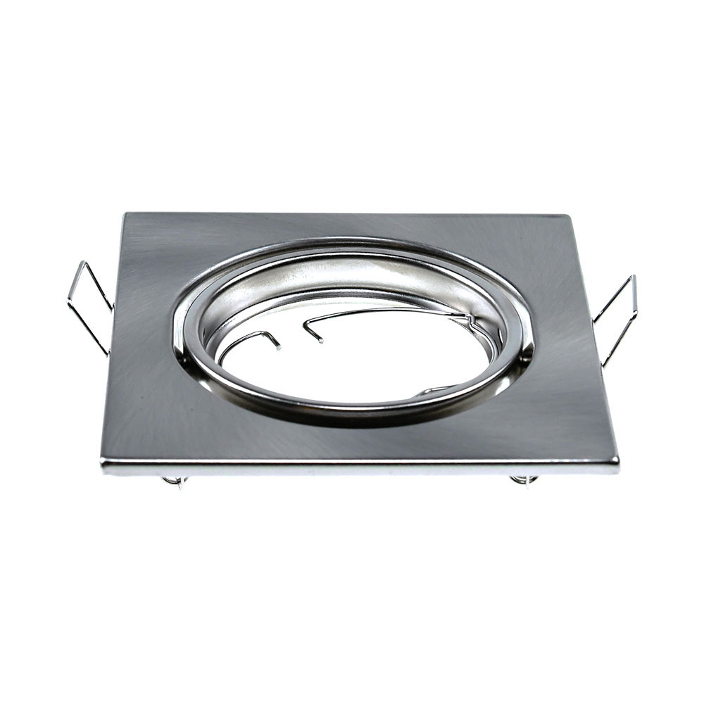 GU10 Portafaretto Quadrato Satin Nickel 2pcs/box