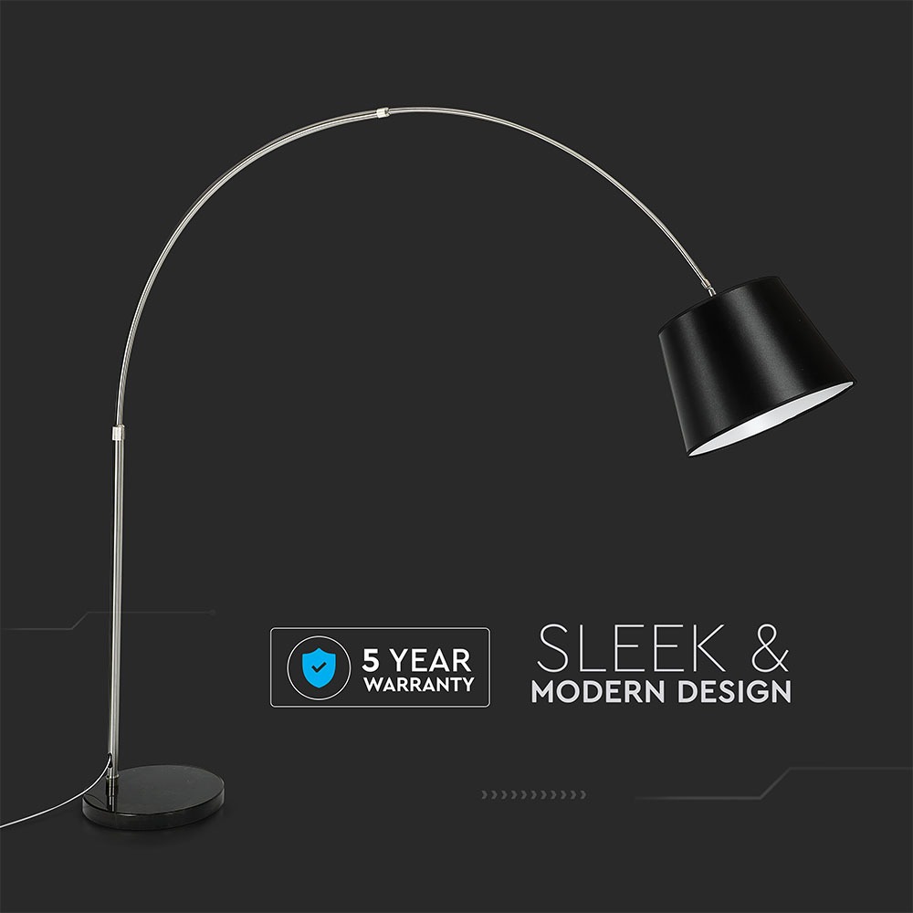 LED Floor Lamp E27 Black Lamp Shade
