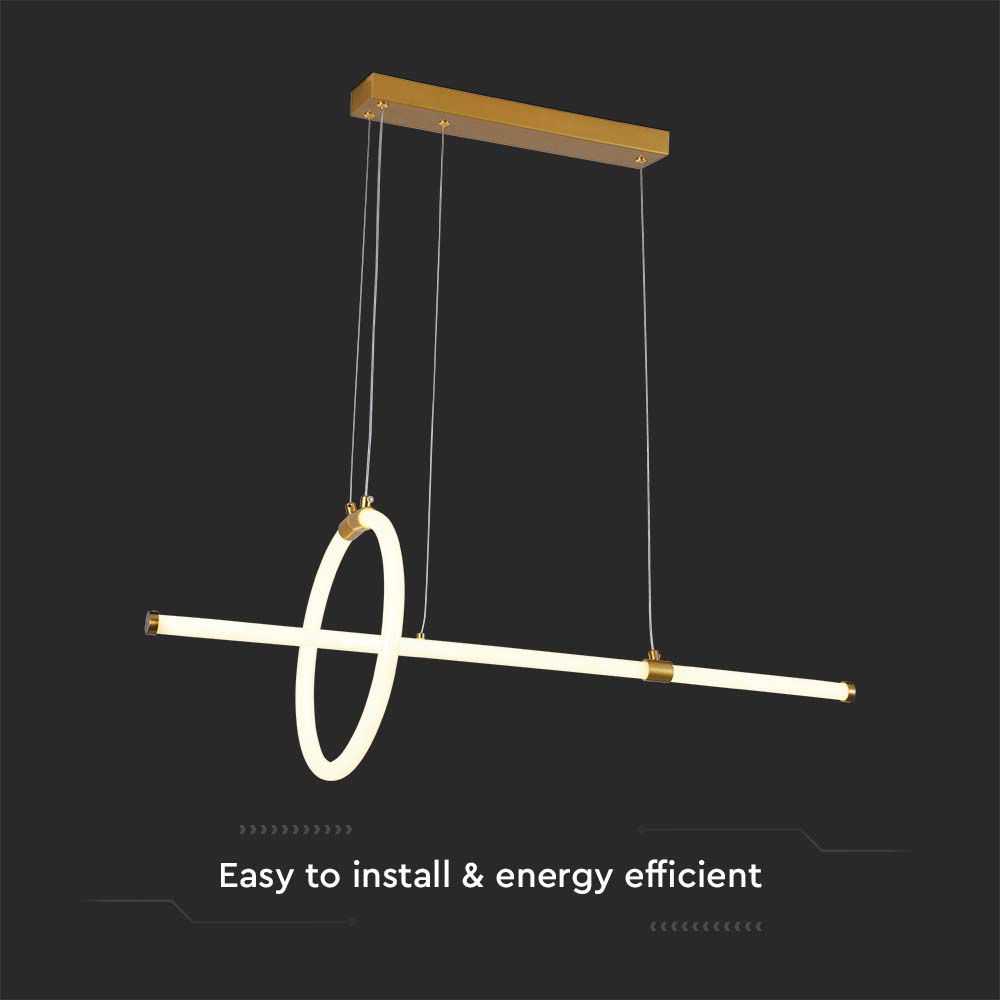 Lampadario LED a Sospensione 16W dal Design Moderno Colore Oro 3000K