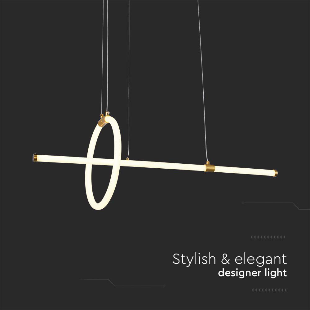 Lampadario LED a Sospensione 16W dal Design Moderno Colore Oro 3000K img 1