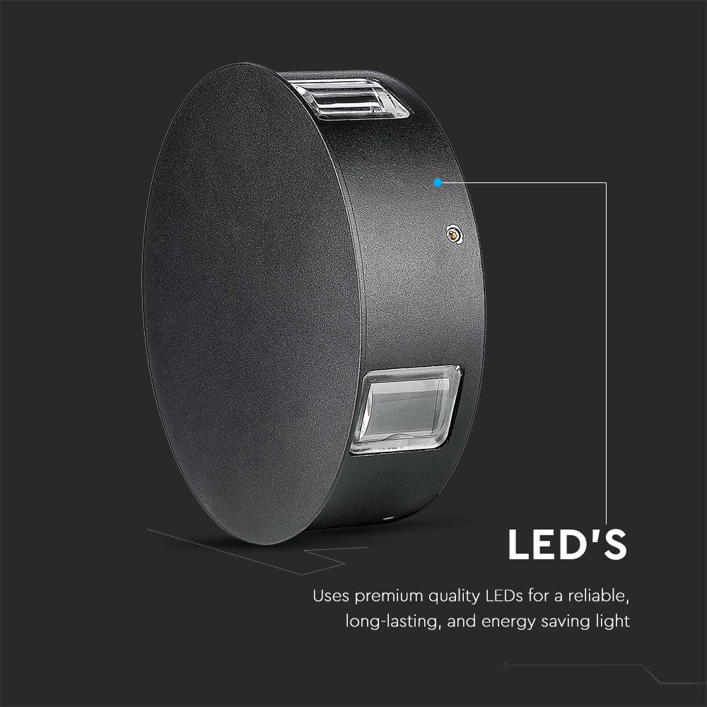 Lampada LED da Muro Rotondo Colore Nero