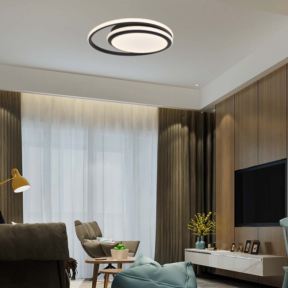 LED Designer Light Black Double Round img 1