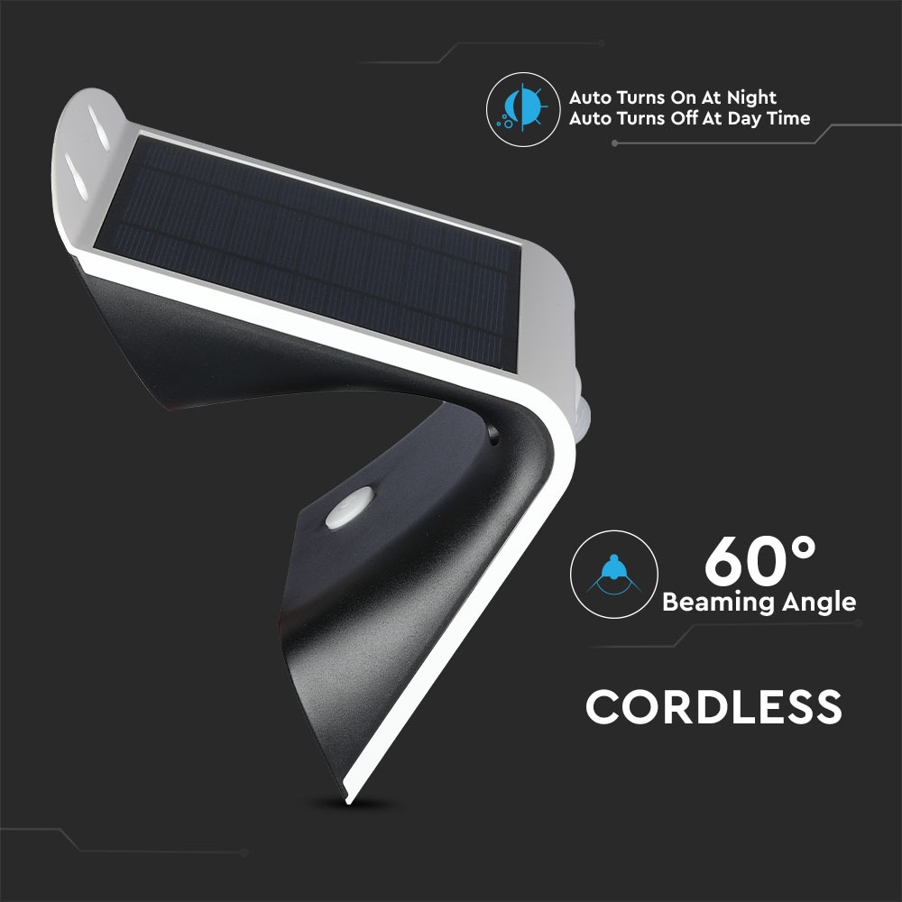 3W LED Luce solare della parete Bianco caldo, Bianco naturale Bianco Corpo Bianco img 2