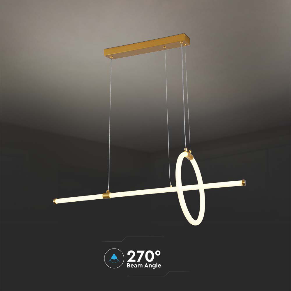 Lampadario LED a Sospensione 16W dal Design Moderno Colore Oro 3000K img 2