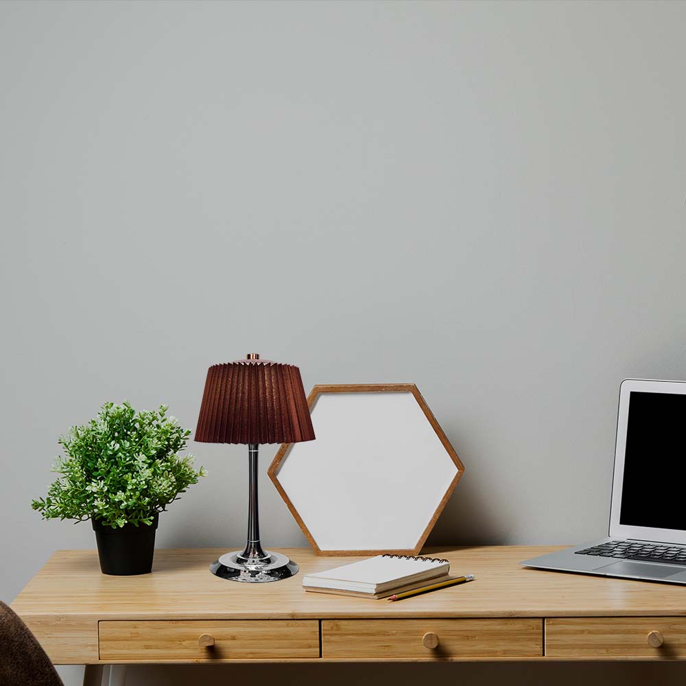 1.5W LED Table Lamp 3000K Chrome Brown