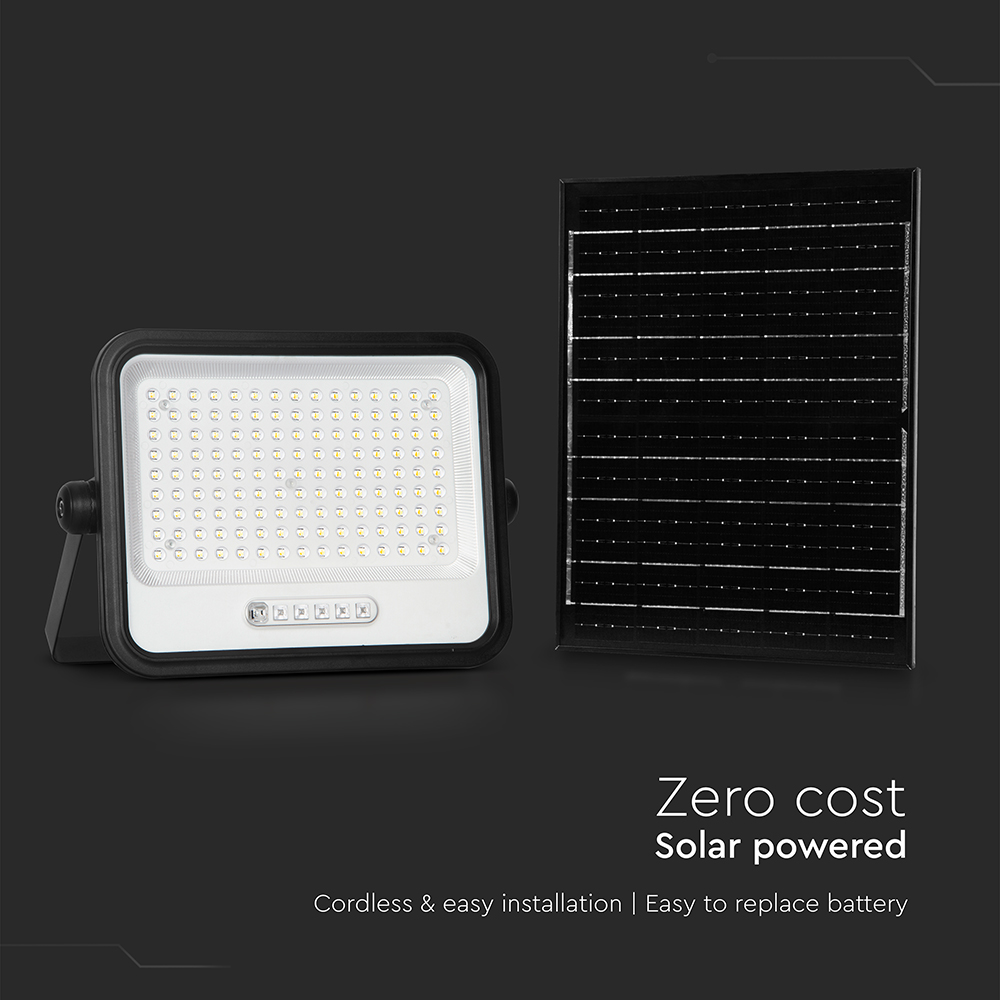 300W LED Solar Floodlight 2000K-8000K Black Body Battery Indicator img 2