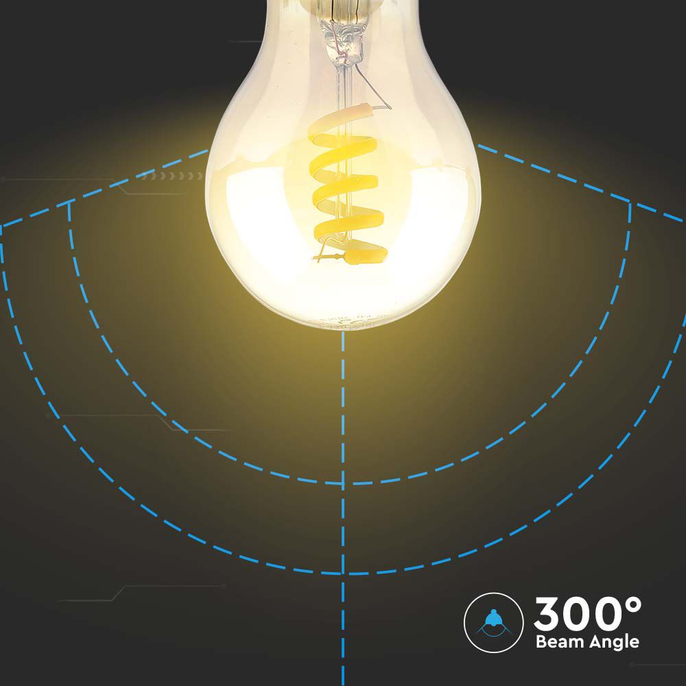LED - 4W E27 Filament A60 Amber 1800K img 1