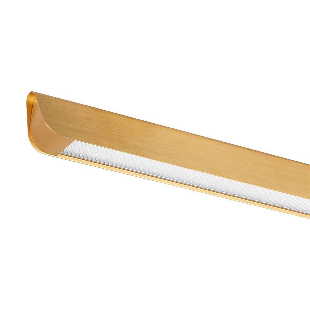 36W LED Linear Hanging Suspension Light Diffuser Plate Type-CCT:3IN1 - Matte Gold img 1