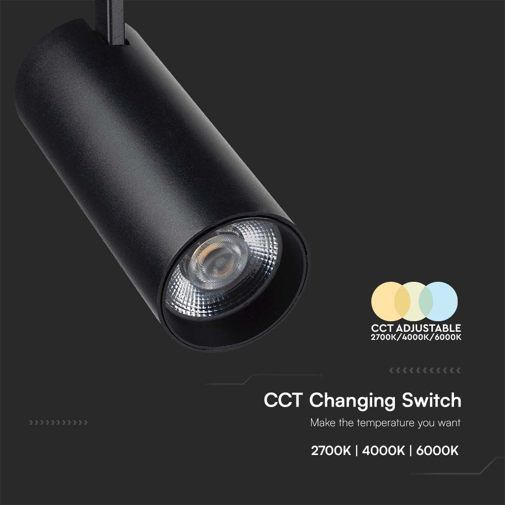 30W LED COB Tracklight 3in1 Black Body img 1