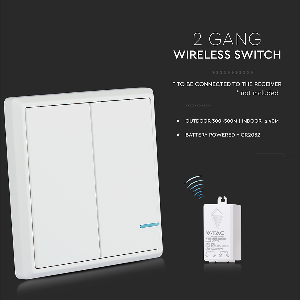 Wireless Switch 2 Gang IP54 img 1