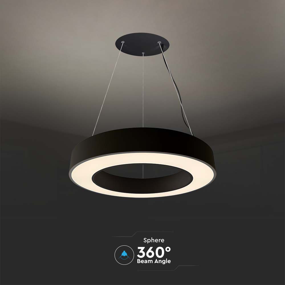 Lampadario LED a Sospensione Circolare Dimmerabile Colore Nero img 2