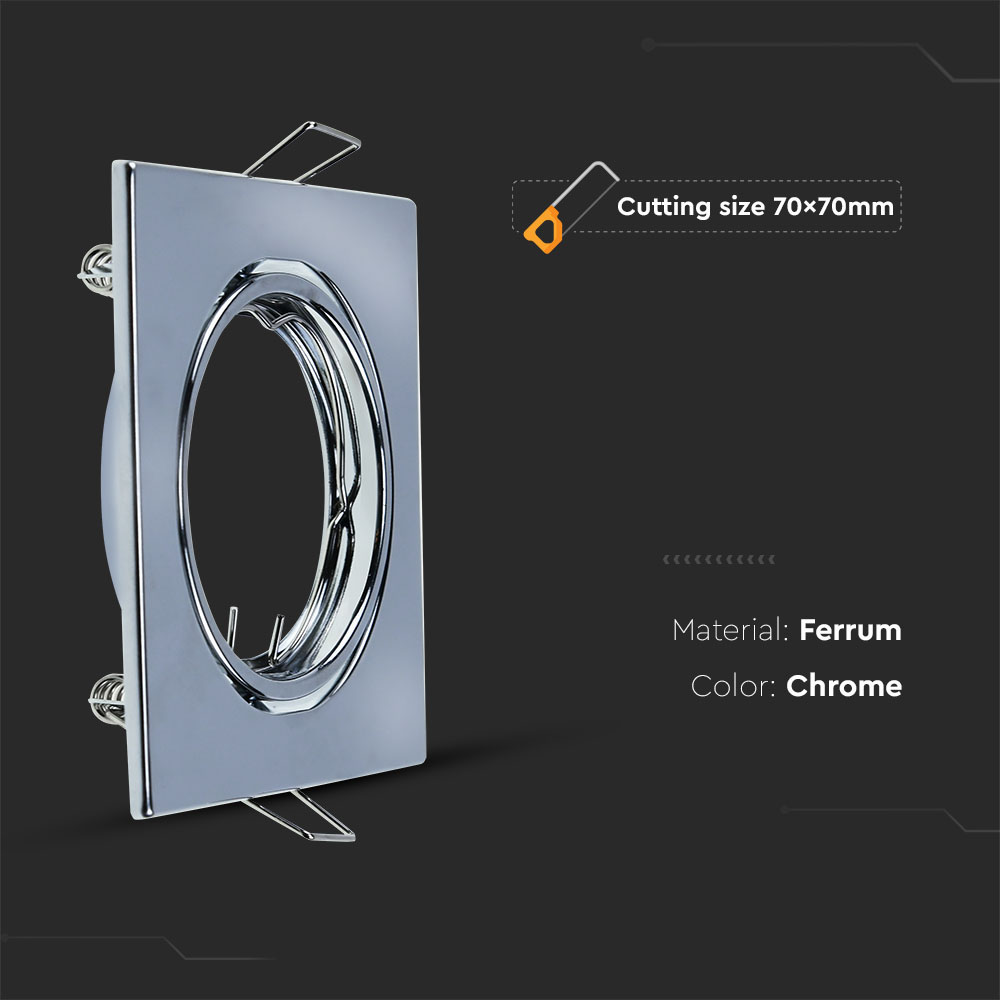 GU10 Portafaretto Quadrato Chome 2pcs/box