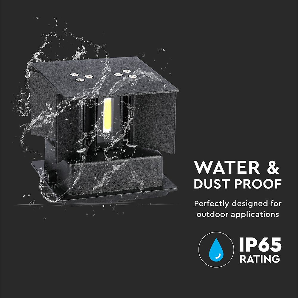 5W Wall Lamp With Bridglux Chip Black Body Square IP65 3000K img 2