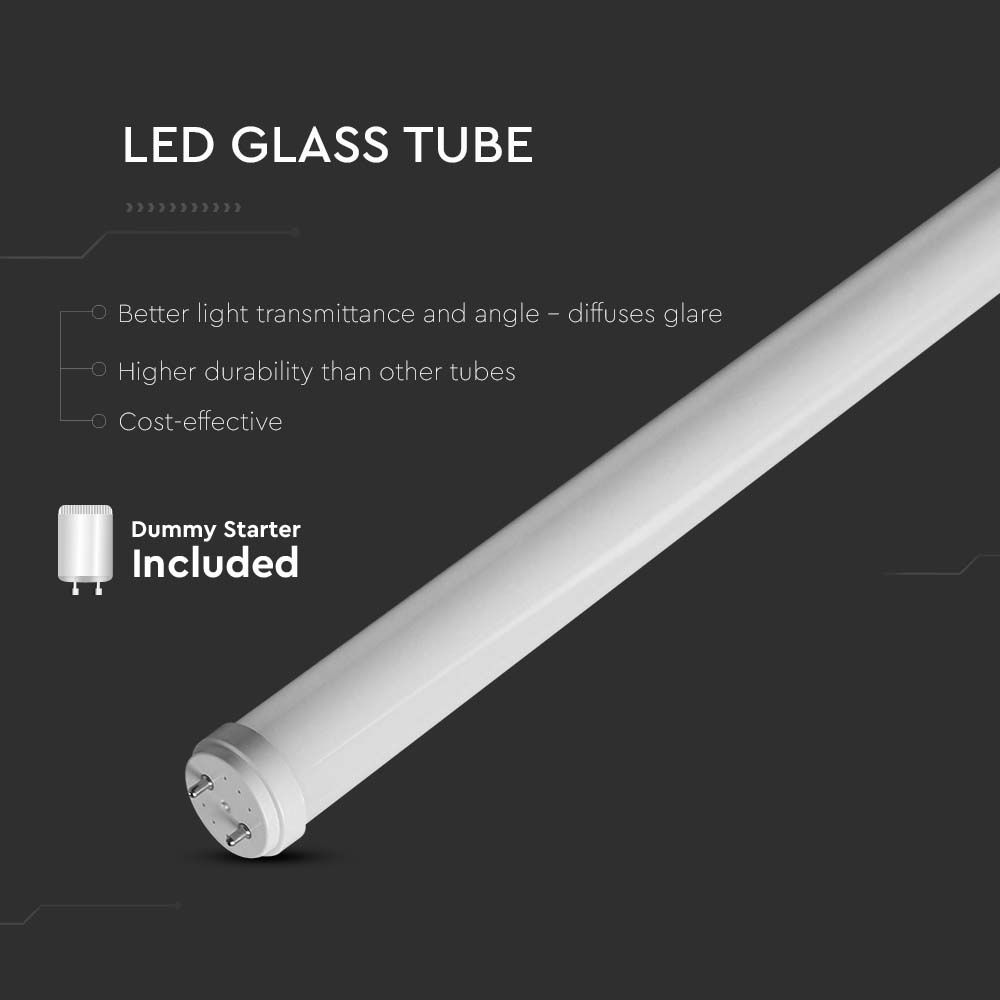 Tubo LED T8 G13 9W in Vetro 60cm Con Starter