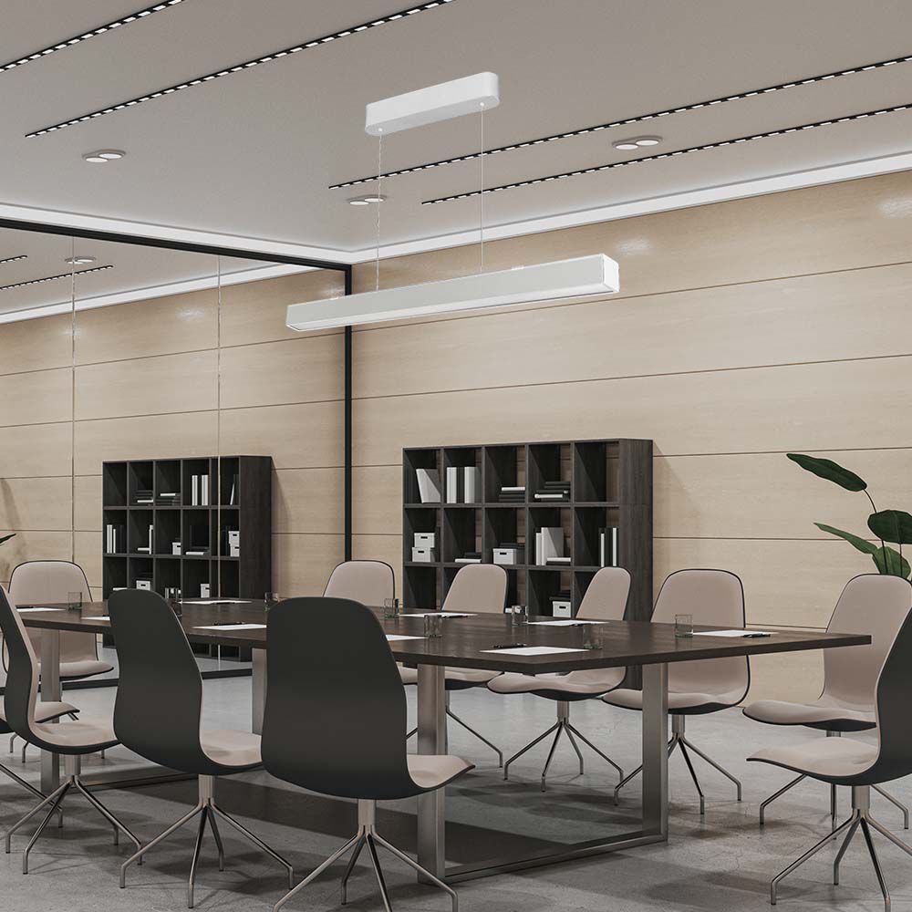 40W LED Linear Hanging Suspension Light : Up & Down System 3IN1 White Body
