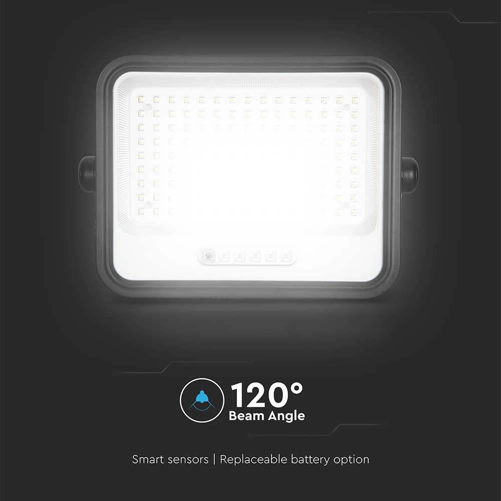 300W LED Solar Floodlight 2000K-8000K Black Body Battery Indicator img 6