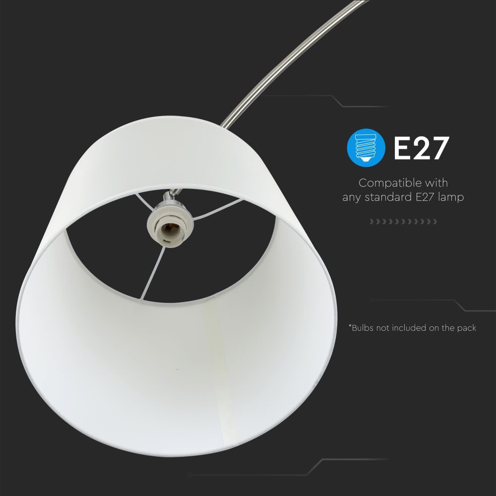 LED Floor Lamp E27 Ivory Lamp Shade img 1