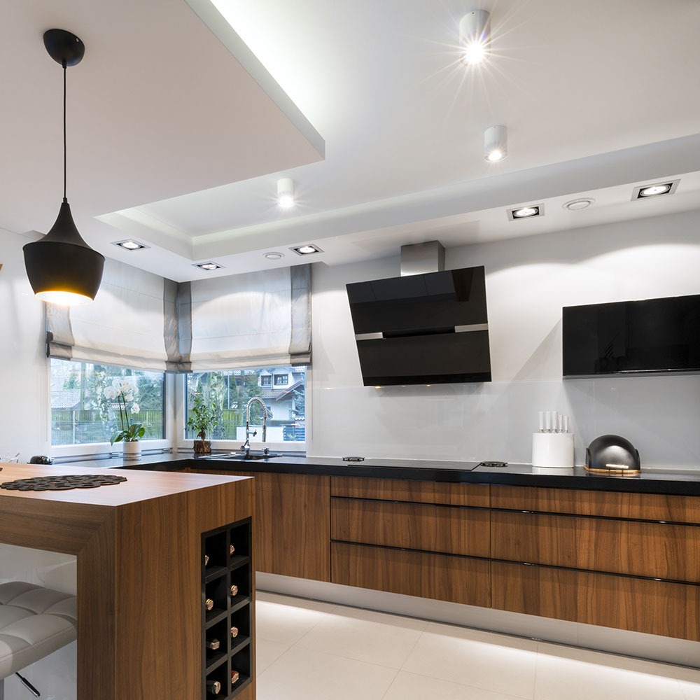 GU10 Fitting rotondo Bianco & Nero