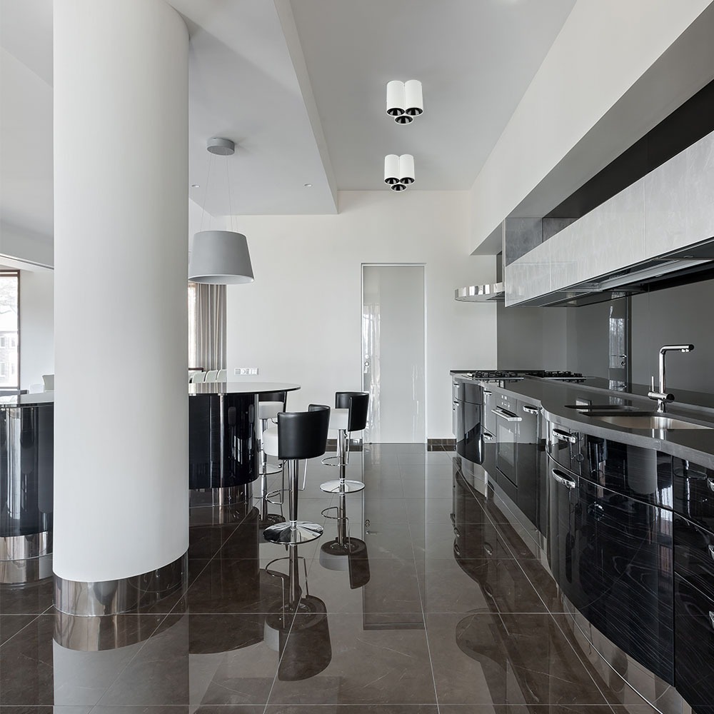 GU10 Fitting rotondo Bianco & Nero img 1