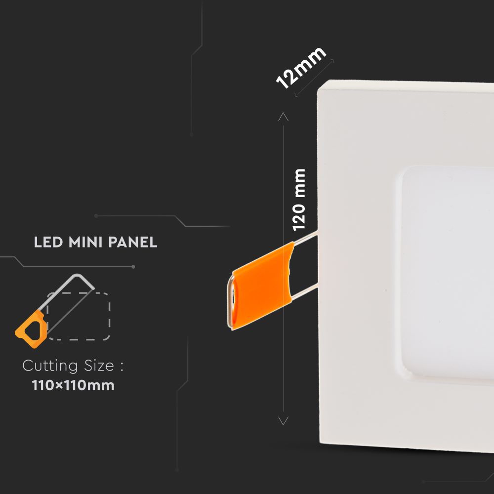 6W Pannello LED Premium Quadrato Bianco caldo