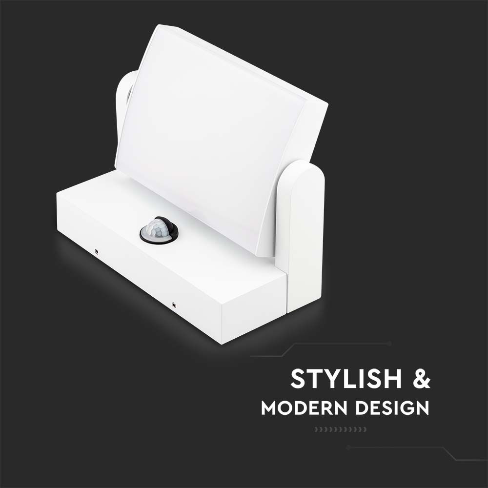 20W LED Wall Sensor White Body 3000K IP65