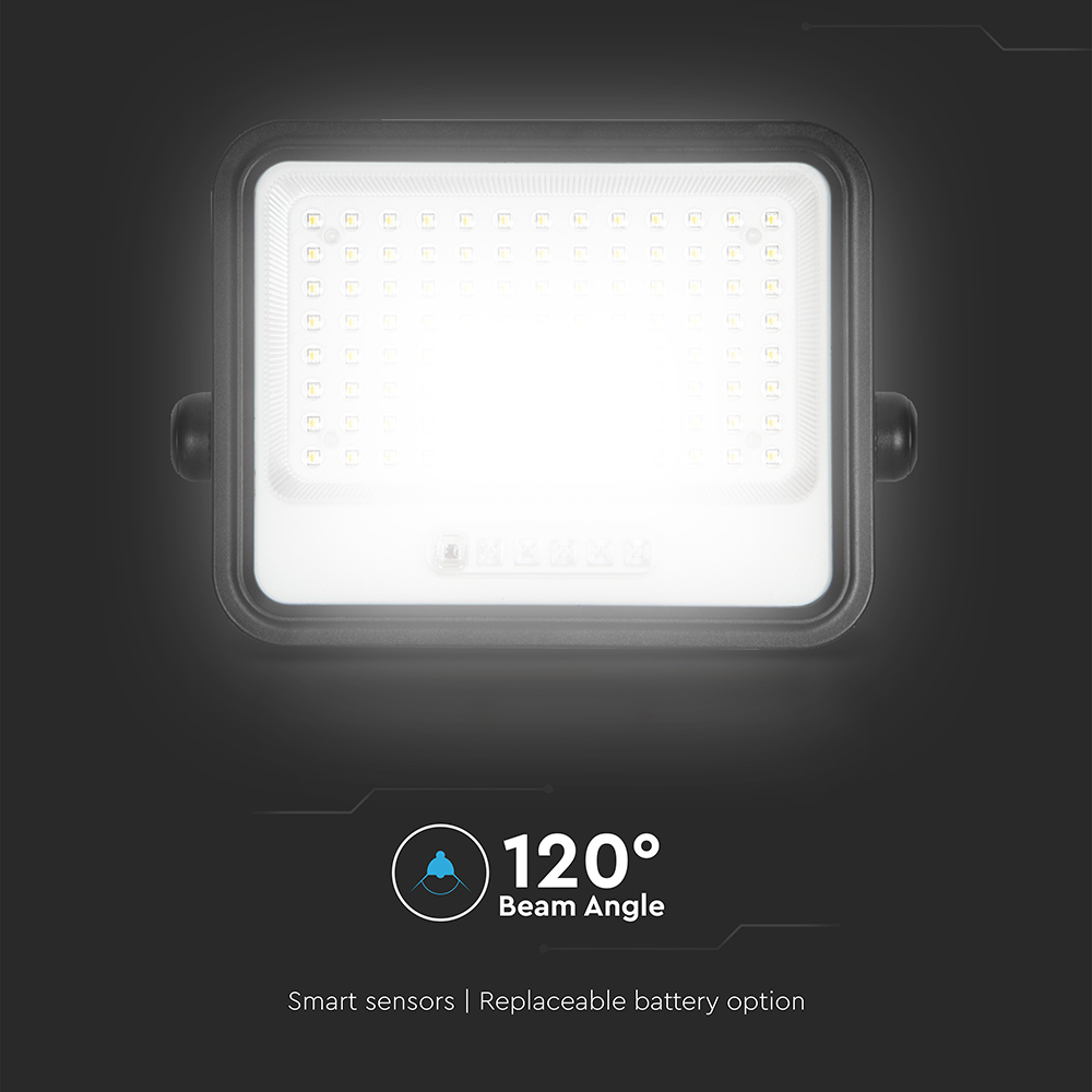200W LED Solar Floodlight 2000K-8000K Black Body Battery Indicator img 6