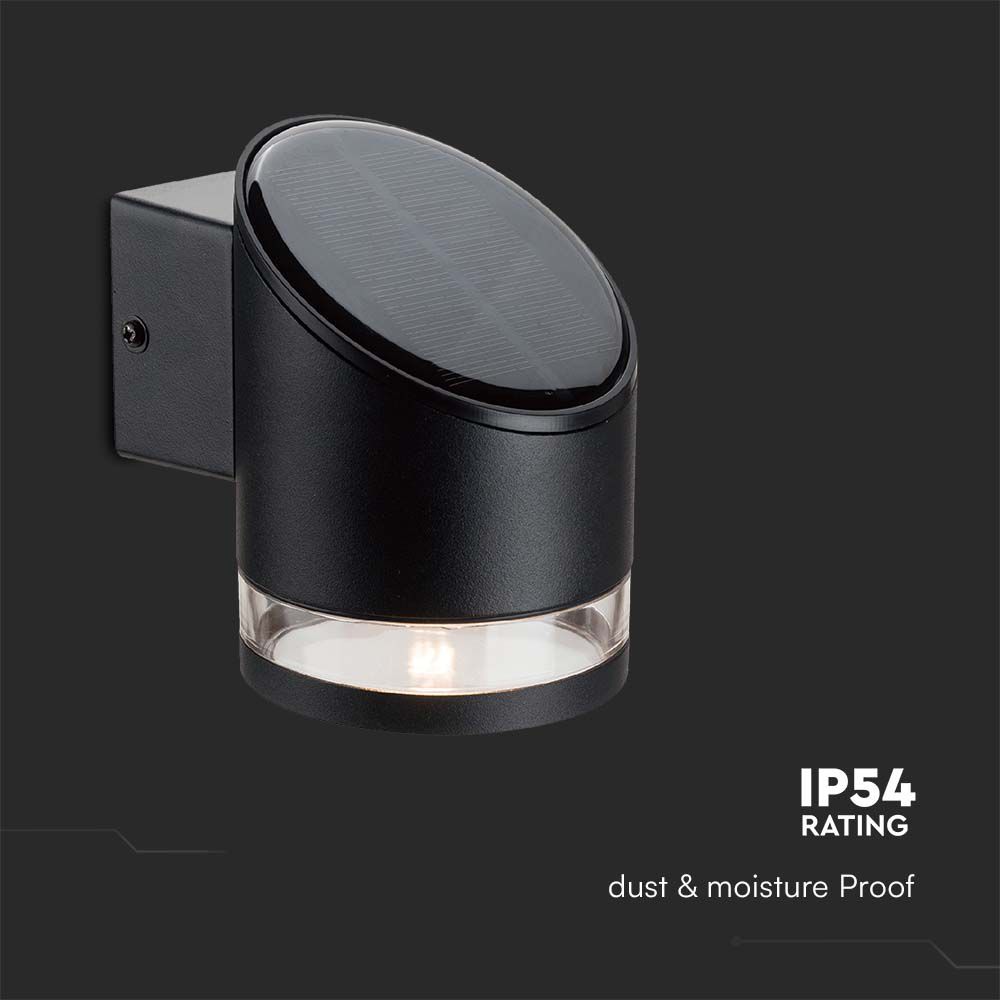 Lampada LED da Giardino Cilindrica con Pannello solare 1W Corpo Nero 121x90x112.5mm 3000K  img 3