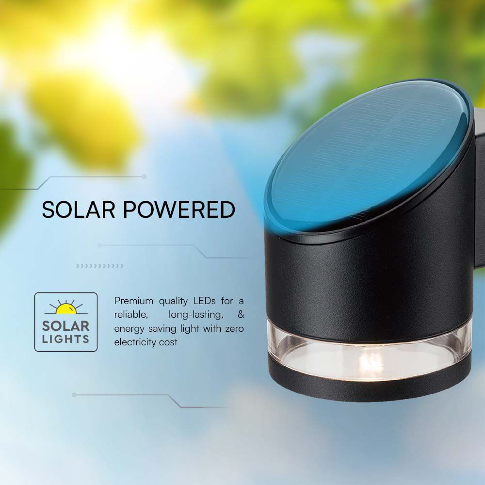 Lampada LED da Giardino Cilindrica con Pannello solare 1W Corpo Nero 121x90x112.5mm 3000K  img 2