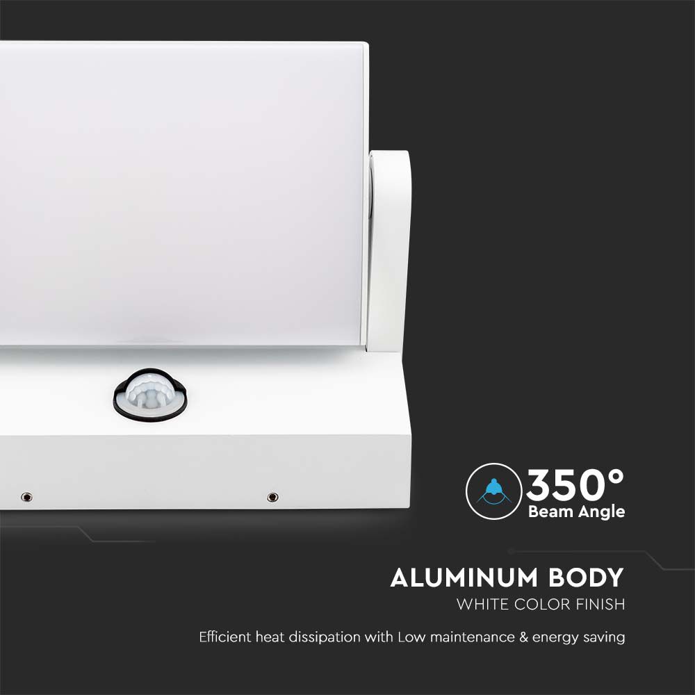20W LED Wall Sensor White Body 3000K IP65 img 2