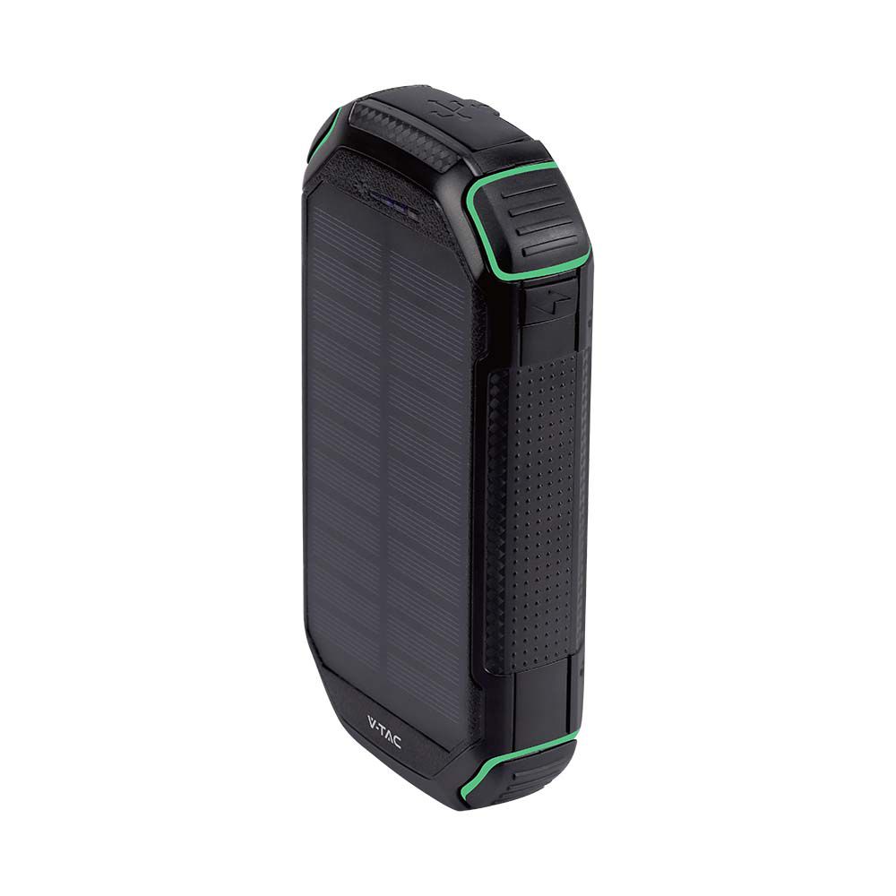 Power Bank 30.000 mAh con Pannello Solare e Ricarica Wireless Colore Nero