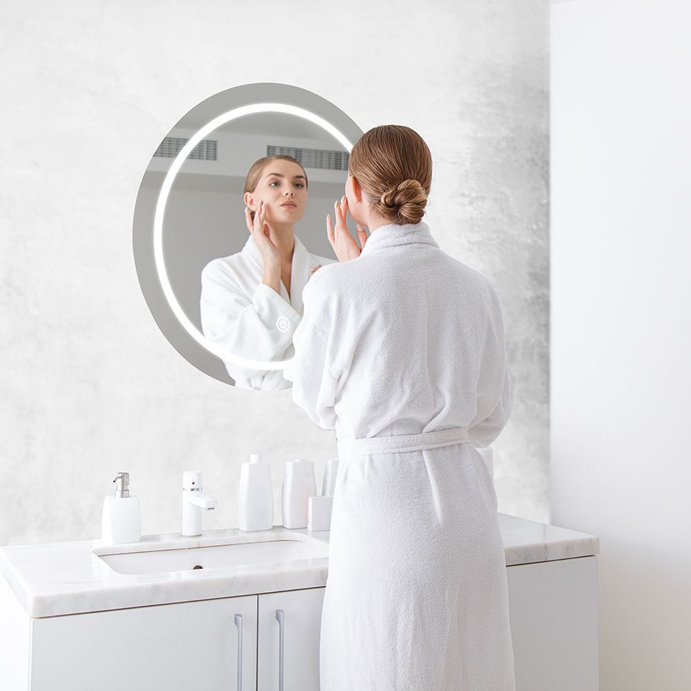 8W Mirror Light Round Chrome With ToucSwitch Anti Fog 3in1 17W Heater