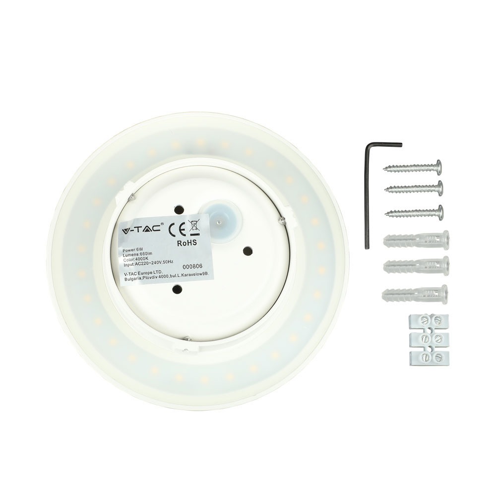 6W LED Lampada da parete Bianco naturale Corpo Bianco Rotondo img 3