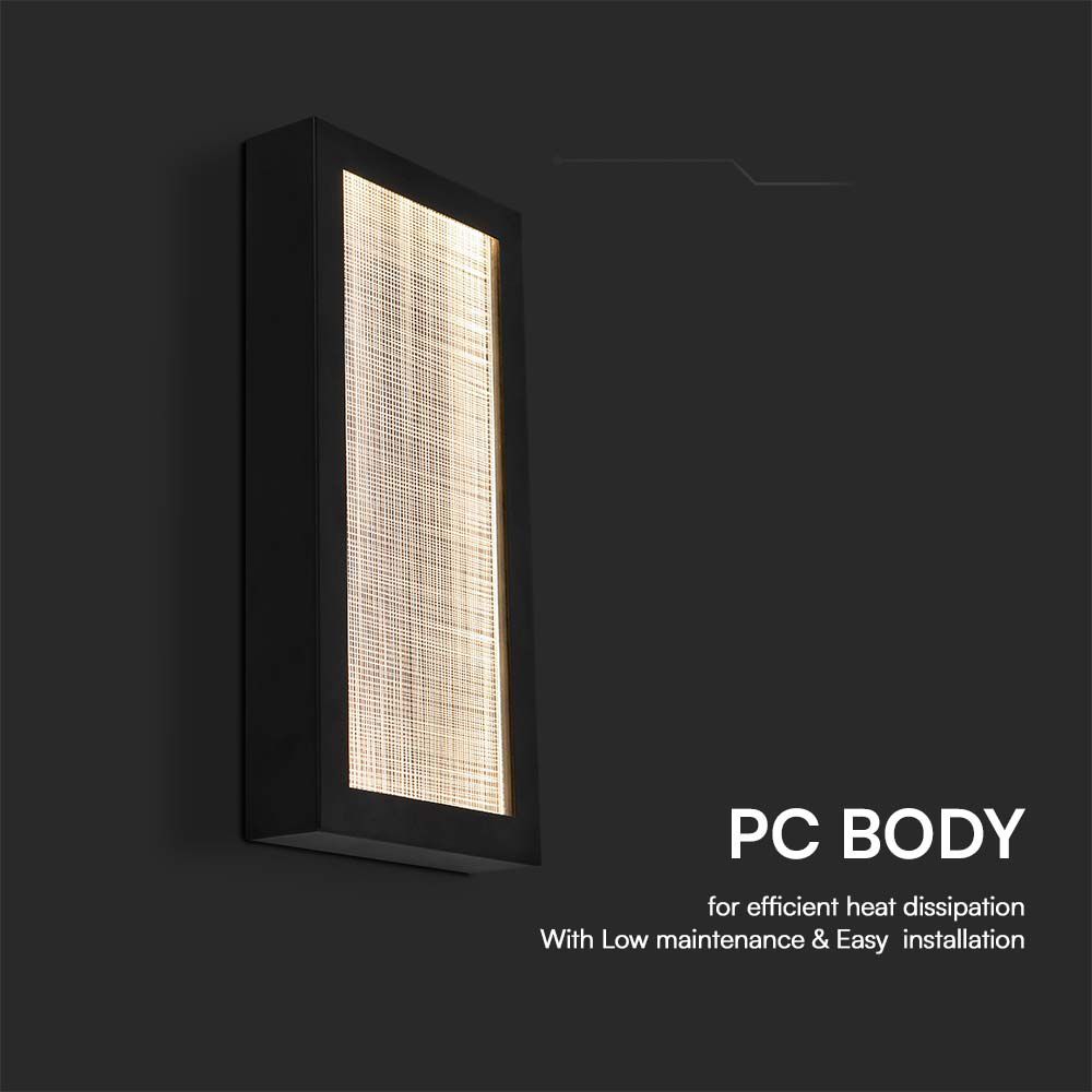 20W LED Outdoor Wall Light (W200*D50*H400mm) 3000K Black Body IP65